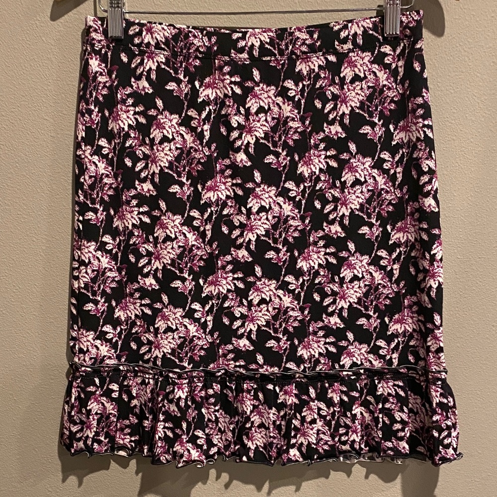Max Studio Black and Pink Floral Pencil Skirt
